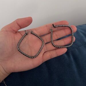 Rosato Sterling Silver Gunmetal-Finish Hoop Earrings